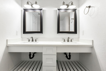 White Bathroom Double Sink
