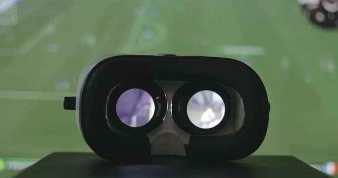 Virtual reality device playing video inside