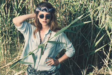 hippy among reeds