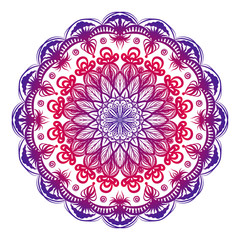 Colorful ornamental mandala. Hand drawn vector illustration