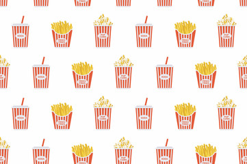  Fast food seamless pattern