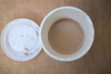 Hot coffee in paper cup