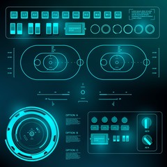 Futuristic virtual graphic touch user interface, HUD