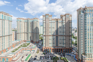  Modern residential high-rise houses in new districts of Moscow
