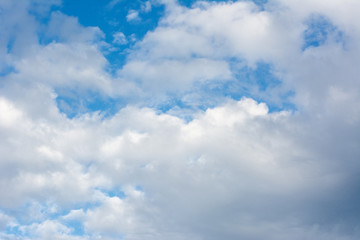 Cloud with Blue sky. Background and texture of sky and white clouds design for template or natural clearly backgrounds.