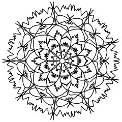 Mandala flower coloring raster for adults