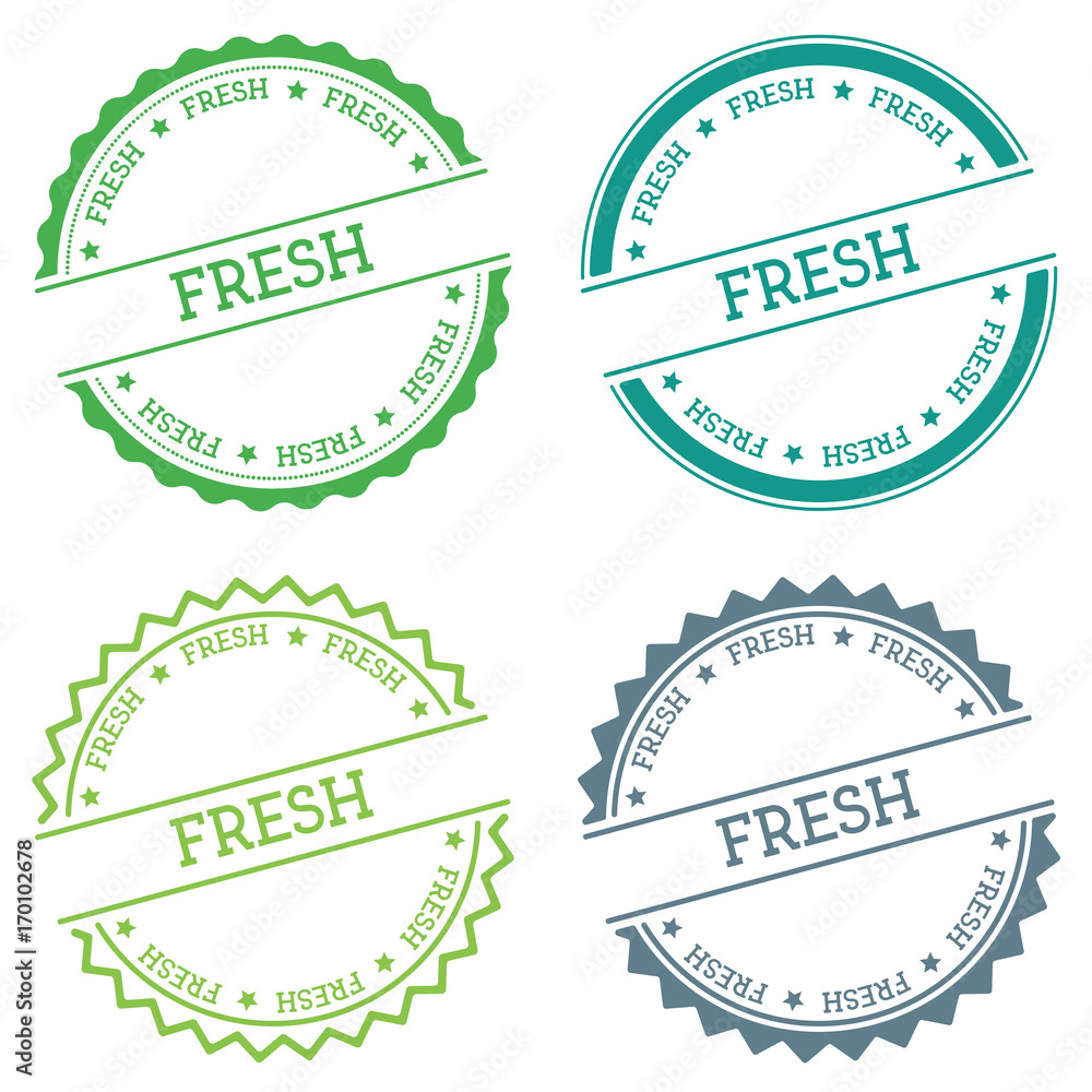 Poster fresh badge isolated on white background. flat style round label with text. circular emblem vector i