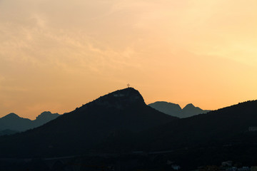 Obraz premium Sunset in the mountains of Salerno