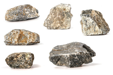 Fototapeta na wymiar Group Set Stones isolated on white background