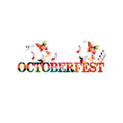 Oktoberfest celebration colorful design isolated vector illustration. Oktoberfest lettering typography background