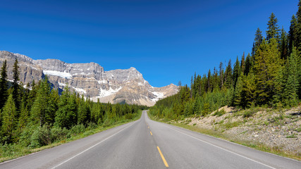 The most picturesque road in Banff and Jasper national parks, Canada