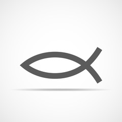 Christian fish icon. Vector illustration