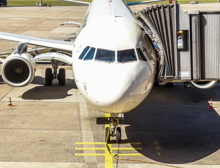 Airplane for the flight in the vacation shortly before the start