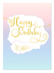 Happy, Birthday, golden, Typographic, Background