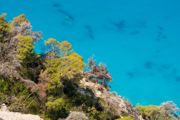 Aerial view of Ionian sea on Lefkada west coast