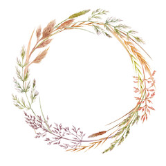 Wild field grass wreath