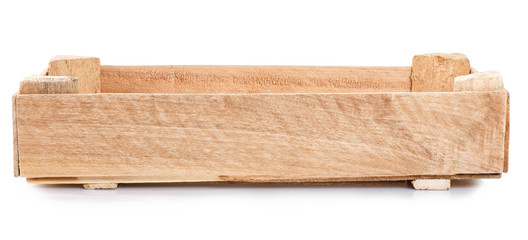 wooden crate isolated on white