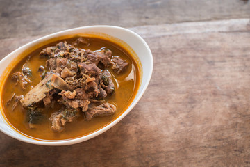 Meat spicy curry soup