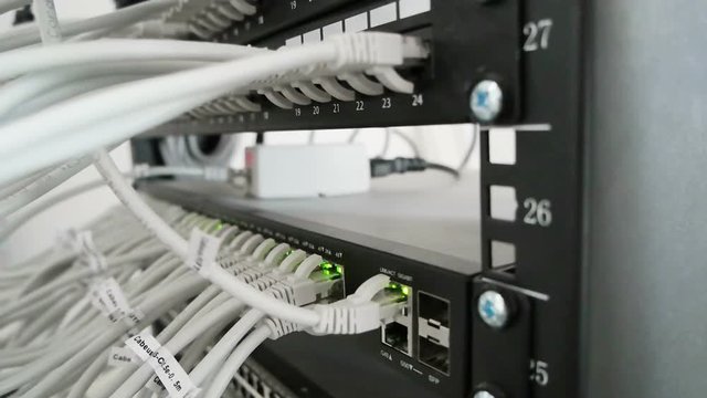 The network cable is plugged into a working network switch.