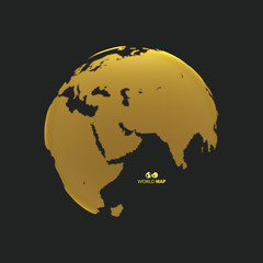 Eurasia. Earth globe. Global business marketing concept. Dotted style. Design for education, science, web presentations.