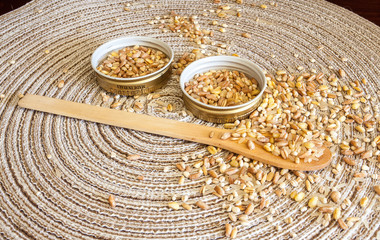 Mix of five cereals: wheat, spelled, barley, oats, rice.