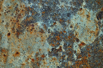 texture of rusty iron, cracked paint on an old metallic surface, sheet of rusty metal with cracked and flaky paint,  corrosion, decay metal background, decay steel, decay