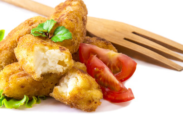 Stuffed croquettes isolated on white