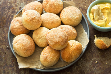 Dough balls with garlic butter dip