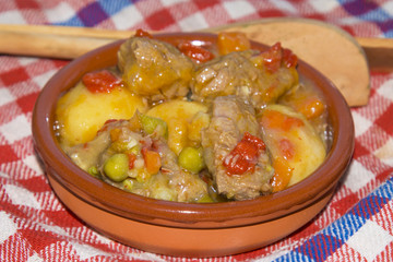 Beef stew in clay pot