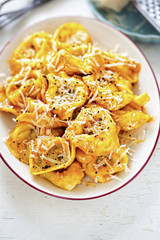 Italian sausage ham tortellini with tomato mascarpone sauce 