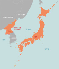 地図 / 北朝鮮と日本 (ベクター)