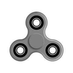 Hand spinner fidget vector illustration. Relaxation hand spinner red device