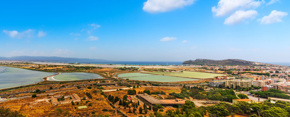 Panoramic view of Molentargius natural park