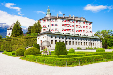 Schloss Ambras Castle, Innsbruck - obrazy, fototapety, plakaty