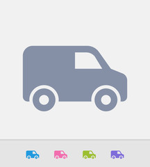 Delivery Van 1 - Granite Icons. A professional, pixel-perfect icon designed on a 32x32 pixel grid and redesigned on a 16x16 pixel grid for very small sizes
