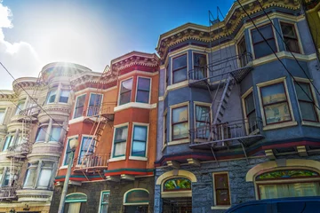 Foto op Canvas Victoriaanse huizen in San Francisco © Gabriele Maltinti