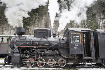 Obraz na płótnie Canvas Old steam locomotive