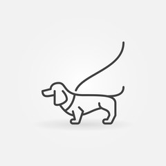 Dog on a leash concept icon