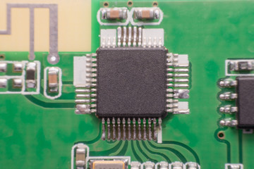 close up Electronic component on printed circuit board,