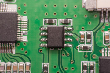 close up Electronic component on printed circuit board,