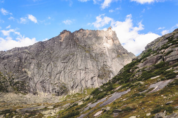 Daylight landscape, view on mountains and rocks, Ergaki