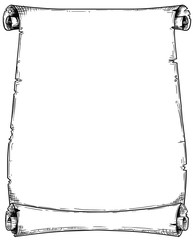 Cartoon Drawing of Empty Background Scroll