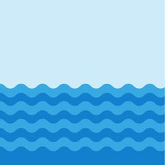 Sea waves flat vector design