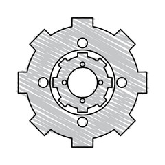 Gear icon Cog circle wheel and machine theme Isolated design Vector illustration