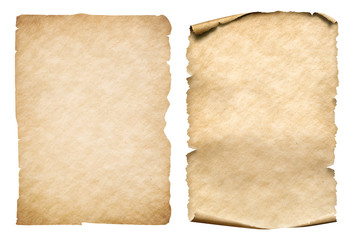 old paper sheets isolated