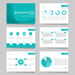 Template vector triangle blue set for brochure presentation   business.Slides horizontal of modern layout and brochure illustration   leaflet flyer design