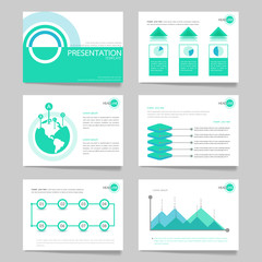 Template vector triangle blue set for brochure presentation   business.Slides horizontal of modern layout and brochure illustration   leaflet flyer design