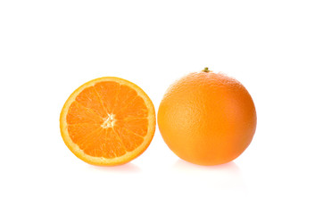 fresh orange on white background