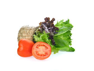 vegetable for salad on white background