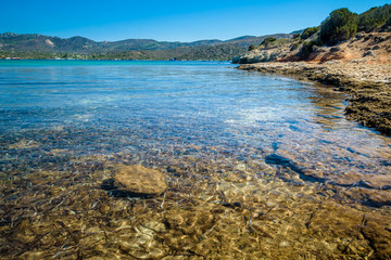 Malfatano beach in south sardinia